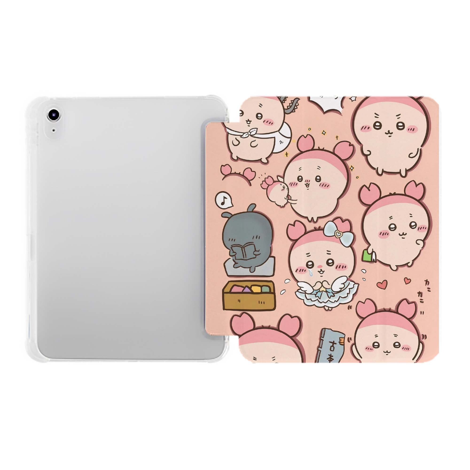 （画像用） ちいかわ Chii-kawa IPad ケース ペン収納付き 三つ折りスタンド PUレザー×シリコン 対応機種9.5/10.5/10.9インチ
